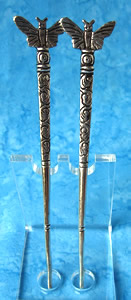 Sterling Silver Butterfly Hair Sticks